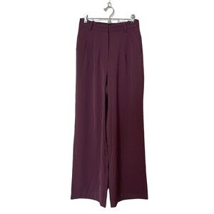 [NWT] French Connection Burgundy Pleated Flowy Trousers Pants - Size XS